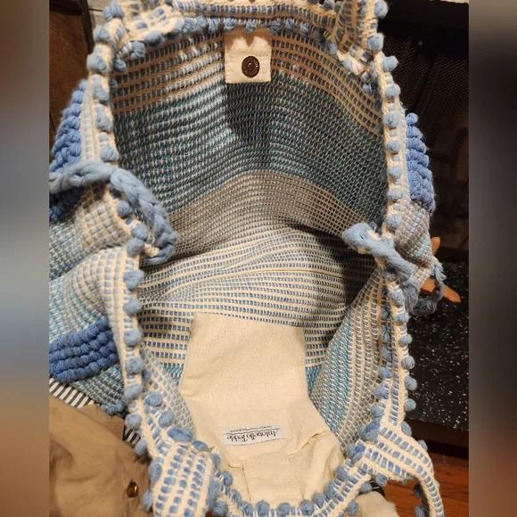 Antonello Tedde Woven Blue And White Large Tote Bag